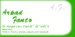 arpad fanto business card